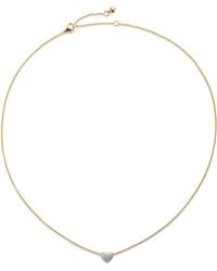 Monica Vinader - Vermeil And Diamond Heart Necklace - Lyst