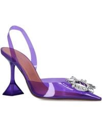 amina muaddi purple shoes