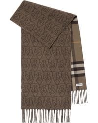 Burberry - Cashmere Reversible B Shield Scarf - Lyst