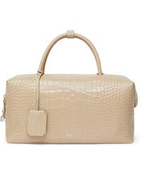 Max Mara - Large Leather Croc-Embossed Boston Bowler Bag - Lyst