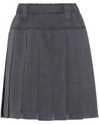 Brunello Cucinelli - Wool-blend Pleated Mini Skirt - Lyst