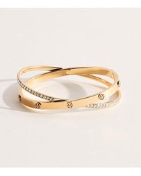 Tory Burch - Plated Icon Pavé Double Bracelet - Lyst