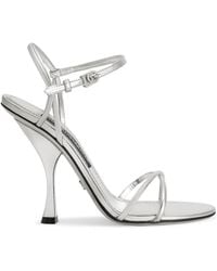 Dolce & Gabbana - Leather Mirror Heeled Sandals 105 - Lyst