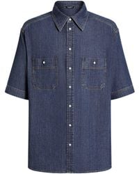 Dolce & Gabbana - Denim Oversized Short-Sleeve Shirt - Lyst