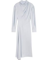 Givenchy - Satin Crepe Draped Midi Dress - Lyst