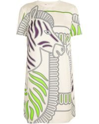 Tory Burch - Silk-Cotton Zebra Mini Dress - Lyst