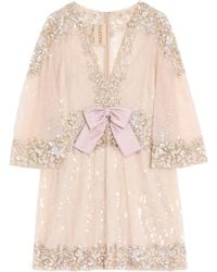 Valentino - Embellished Mini Dress - Lyst