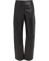 KHAITE - Leather Mita Low-Rise Trousers - Lyst