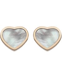 Chopard - And Mother-Of-Pearl Happy Hearts Stud Earrings - Lyst