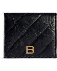 Balenciaga - Leather Crush Folded Card Holder - Lyst
