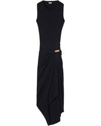Loewe - Cotton Draped Midi Dress - Lyst