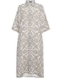 Eskandar - Linen Floral Midi Dress - Lyst