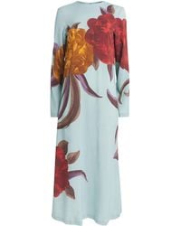 La DoubleJ - Sablé Peony Placée Midi Dress - Lyst