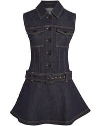 Self-Portrait - Denim Flared Mini Dress - Lyst