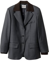 Miu Miu - Wool Pinstripe Blazer - Lyst