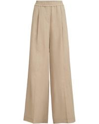 Brunello Cucinelli - Cotton Organza Wide-Leg Trousers - Lyst