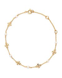 Tory Burch - Faux Pearl Kira Chain Bracelet - Lyst