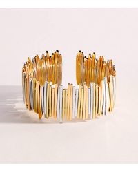 Suzanne Kalan - Mixed Classic Golden Jagged Wide Cuff - Lyst