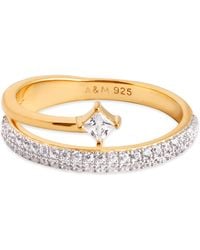Astrid & Miyu - Plated Sterling And Cubic Zirconia Crystal Illusion Ring - Lyst