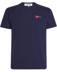 COMME DES GARÇONS PLAY - Embroidered Double-Heart T-Shirt - Lyst