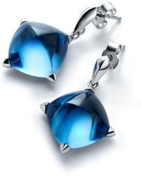 Baccarat - Sterling Silver Médicis Riviera Blue Earrings - Lyst