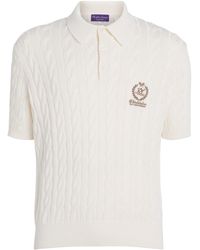 Ralph Lauren - X Wimbledon Cotton-Blend Cable-Knit Polo Shirt - Lyst