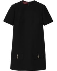 Gucci - Wool-silk Cady Mini Dress - Lyst