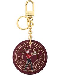 Cartier - Leather Diabolo De Medallion Keyring - Lyst