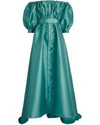 Alexis Mabille Off-the-shoulder Belted Gown - Blue