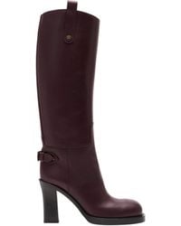 Burberry - Calf Leather Cavalier Knee-High Boots 85 - Lyst