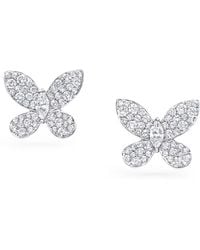 Graff - White Gold And Diamond Butterfly Stud Earrings - Lyst