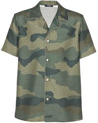 Balmain - Camouflage Monogram Short-sleeve Shirt - Lyst