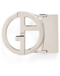 Giorgio Armani - Polished Palladium-Plated Ga Logo Belt Buckle - Lyst