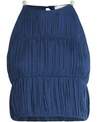 Moré Noir - Cotton-Silk Ruched Lea Sleeveless Top - Lyst