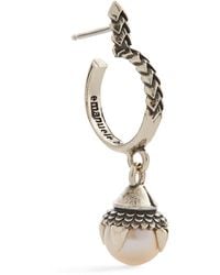 Emanuele Bicocchi - Sterling Silver And Freshwater Pearl Single Hoop Earring - Lyst