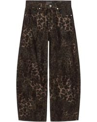 AllSaints - Leopard Print Sadie Barrel-Leg Jeans - Lyst