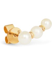Sophie Bille Brahe - Yellow Gold And Pearl Trois Perle Single Left Earring - Lyst