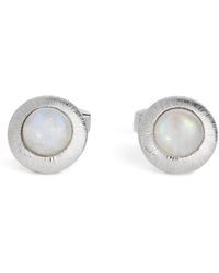 Tateossian - Rhodium-Plated And Moonstone Graffiato Cufflink - Lyst