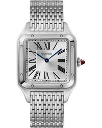 Cartier - Large Platinum Santos-Dumont Watch - Lyst