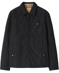 Burberry - Quilted Reversible Check Overshirt - Lyst
