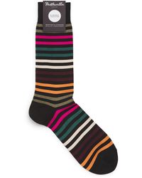 Pantherella - Cotton-Blend Kilburn Striped Socks - Lyst