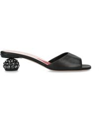 Roger Vivier - Leather Crystal-Embellished Strass Mules - Lyst