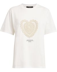 Weekend by Maxmara - Cotton Crochet-Heart Logo T-Shirt - Lyst