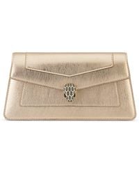 BVLGARI - Metallic Leather Serpenti Forever Clutch Bag - Lyst