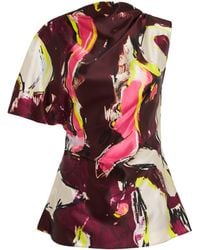 ROKSANDA - Satin Printed Nomi Blouse - Lyst