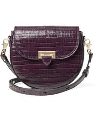Aspinal of London - Leather Croc-Embossed Portobello Cross-Body Bag - Lyst