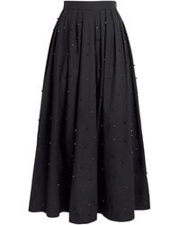 Maje - Cotton Embellished Midi Skirt - Lyst