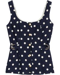Maje - Linen-Blend Polka-Dot Waistcoat - Lyst