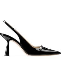 Jimmy Choo - Amita 85 Leather Slingback Pumps - Lyst