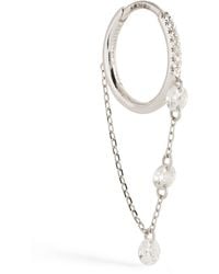 PERSÉE - And Diamond Drop Huggie Single Earring - Lyst